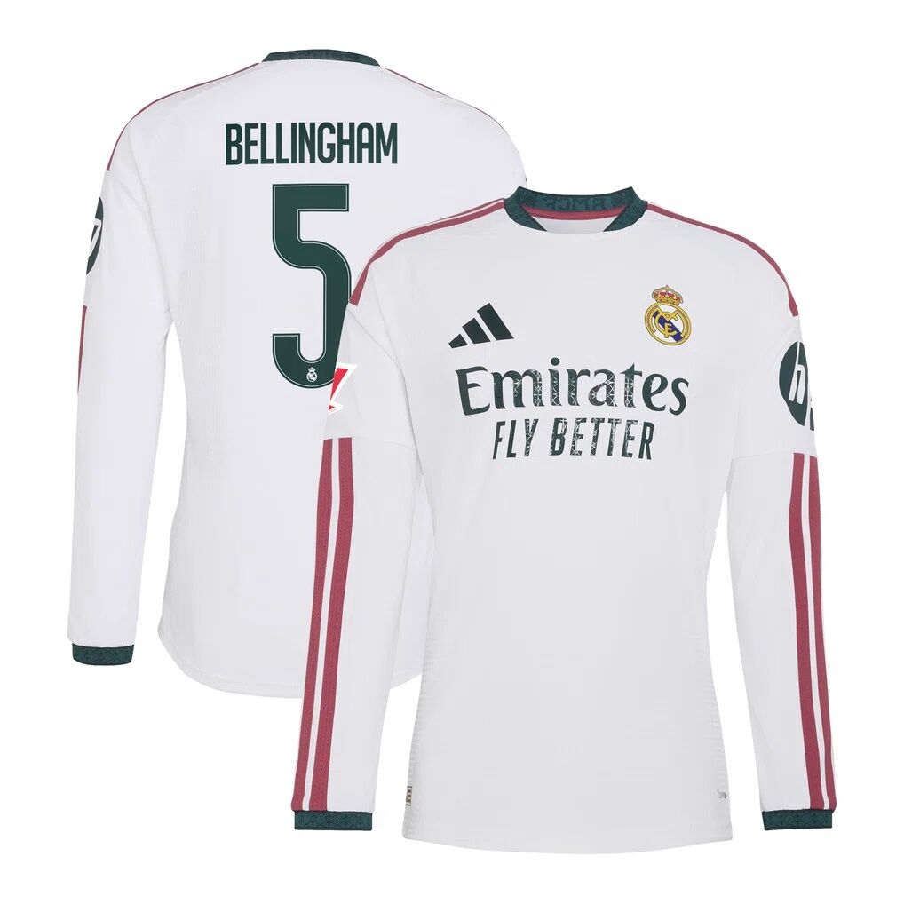 Jude Bellingham Real Madrid adidas 2026/27 Home On-Field Authentic Long Sleeve Jersey