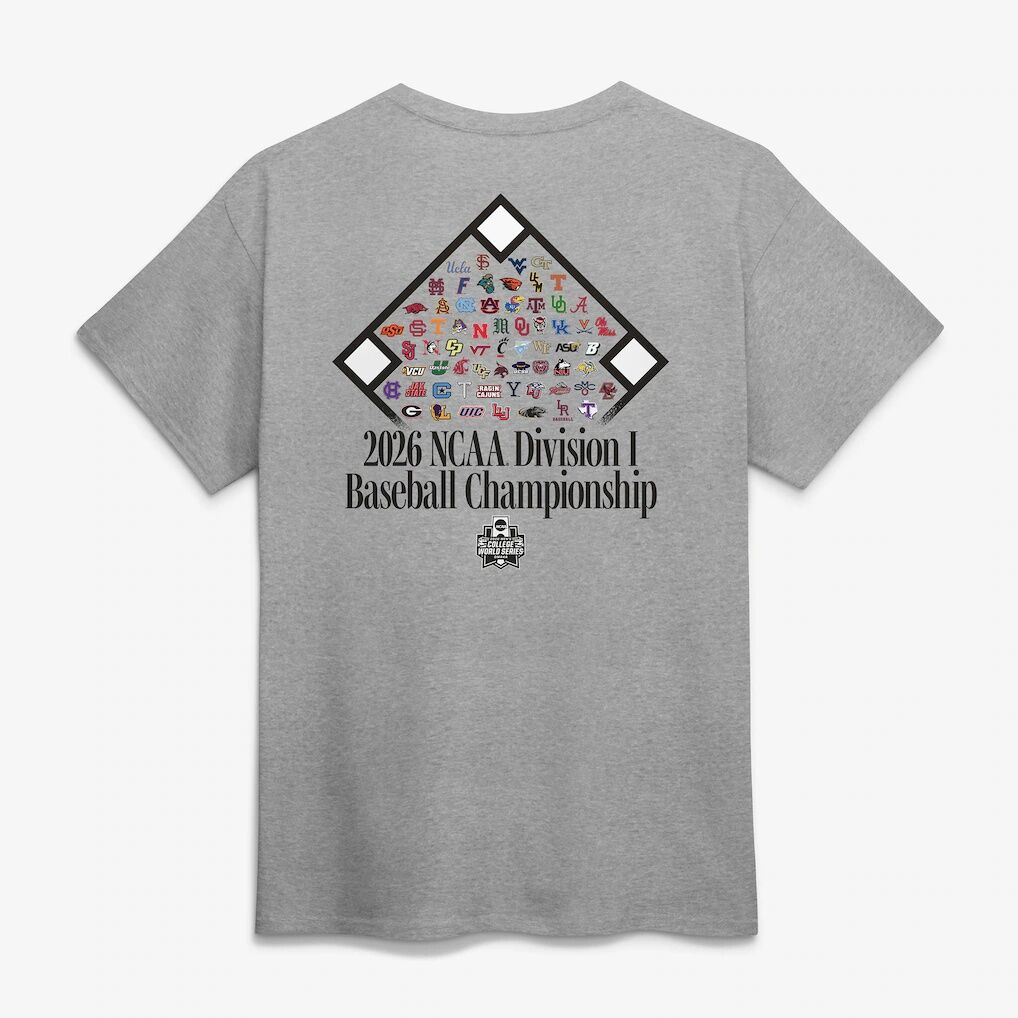 2026 NCAA Baseball College World Series Cleat Grip T-Shirt - Heather Gray