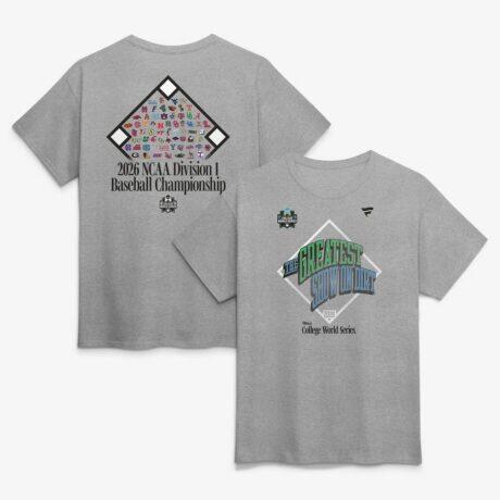 2026 NCAA Baseball College World Series Cleat Grip T-Shirt - - Front View