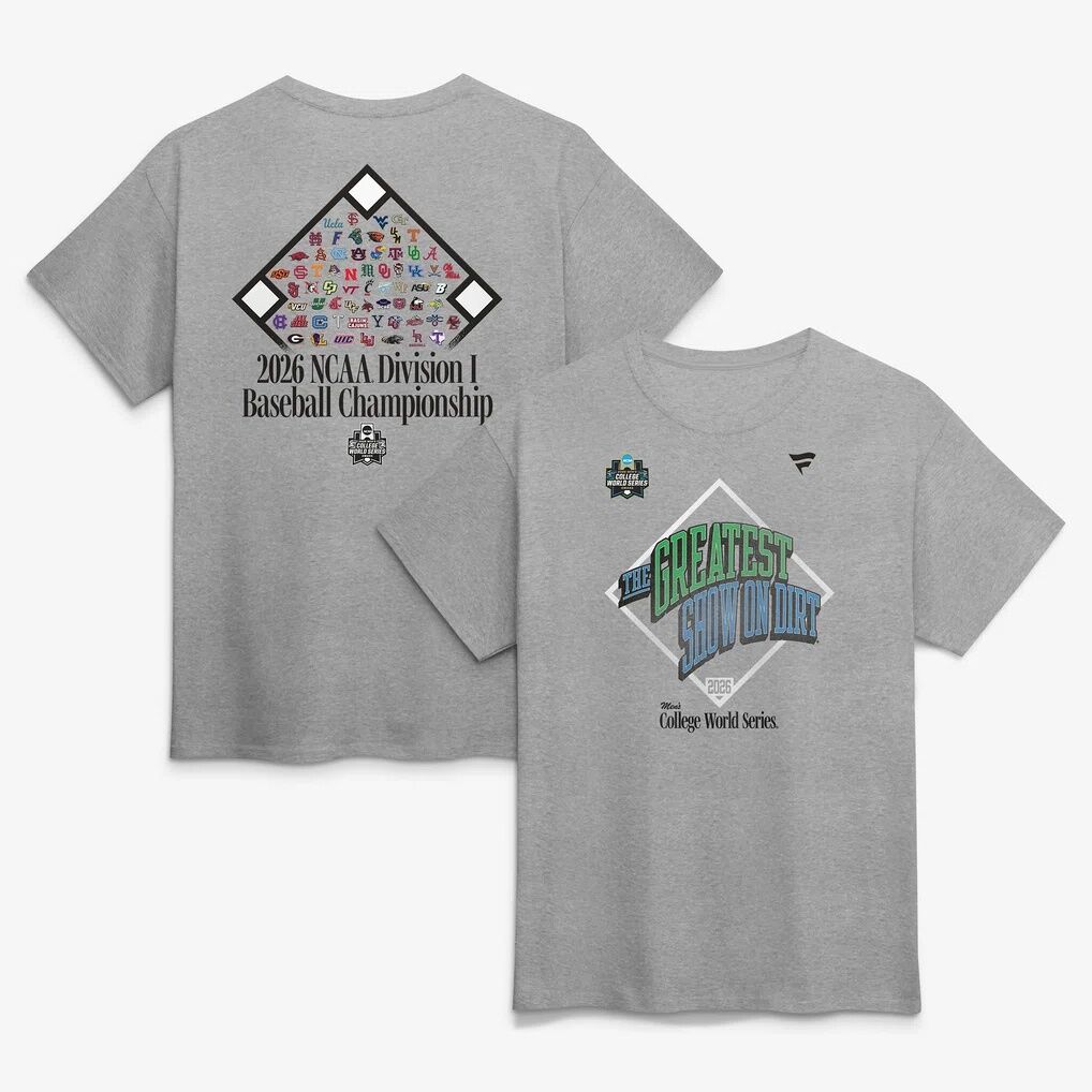 2026 NCAA Baseball College World Series Cleat Grip T-Shirt - Heather Gray
