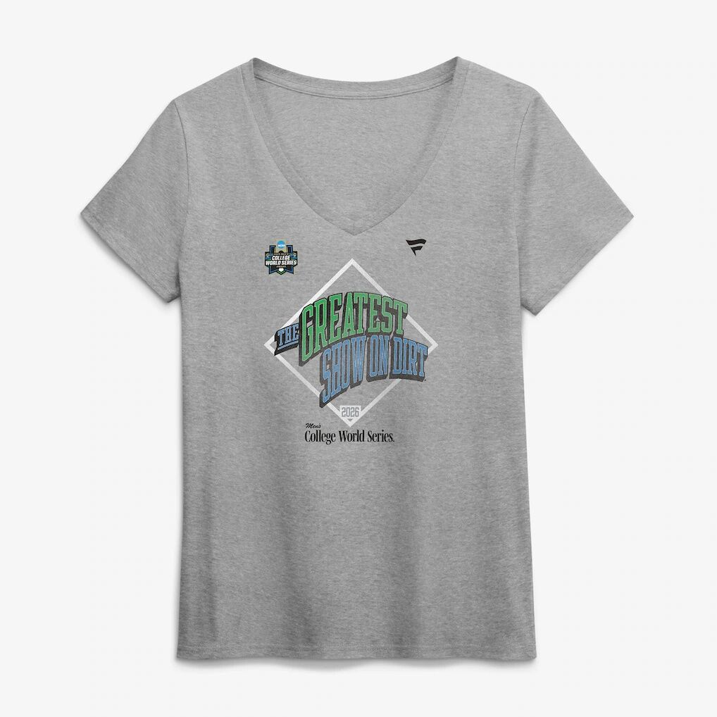 Women's 2026 NCAA Baseball College World Series Cleat Grip V-Neck T-Shirt