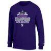 Northwestern Wildcats Champion Unisex 2026 NCAA Women's Lacrosse National Champions Long Sleeve T-Shirt - Purple - Side View