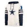 Dallas Cowboys '47 Split Zone Cornerback Duo Lacer Hoodie - Cream - Front View