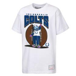Indianapolis Colts Mitchell & Ness Youth Mascot Mania T-Shirt - White - Front View