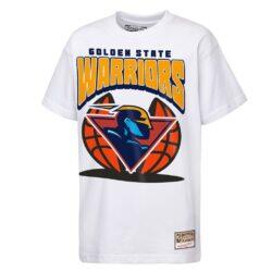Golden State Warriors Mitchell & Ness Youth Mascot Mania T-Shirt - White - Front View