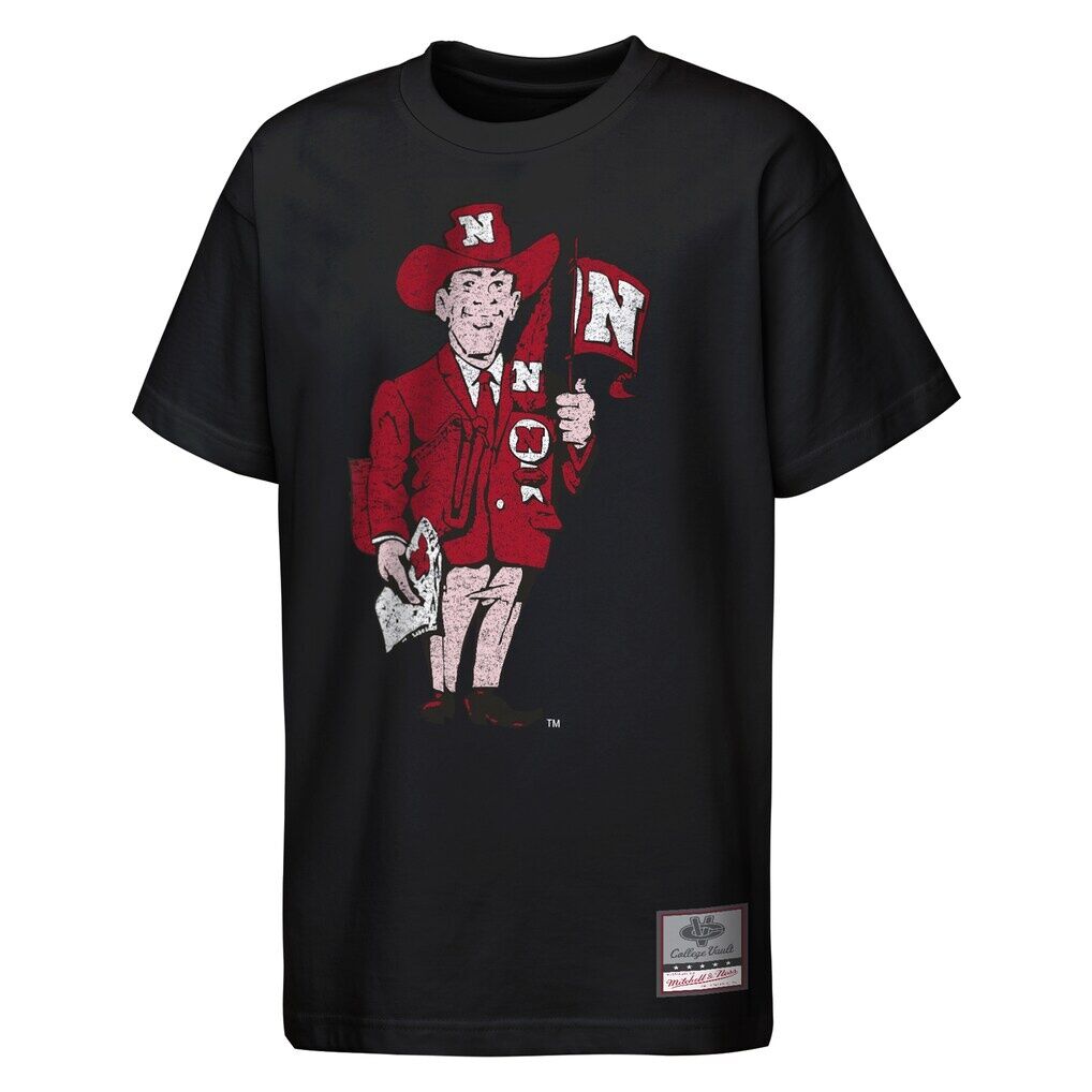 Nebraska Huskers Mitchell & Ness Youth Big Face Mascot T-Shirt