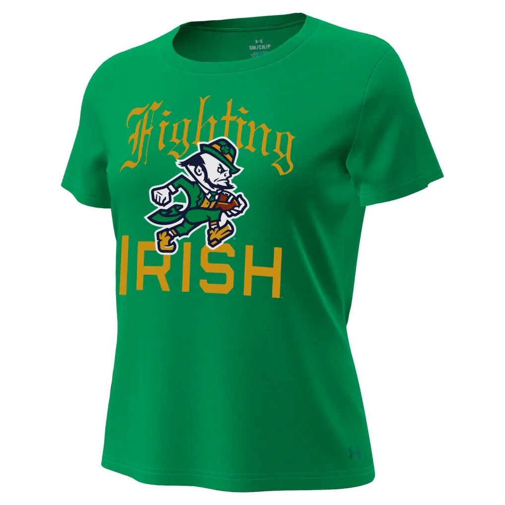 Notre Dame Fighting Irish Under Armour Women's Irish Wear Green Collection Tech T-Shirt - Kelly Green