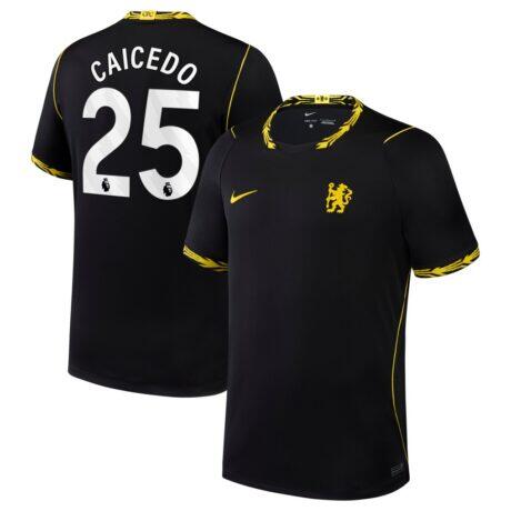 Moisés Caicedo Chelsea Nike 2026/27 Away Stadium Replica Jersey - Black - Front View