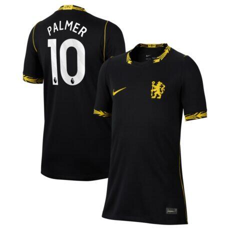 Cole Palmer Chelsea Nike Youth 2026/27 Away Stadium Replica Jersey - Black - Front View