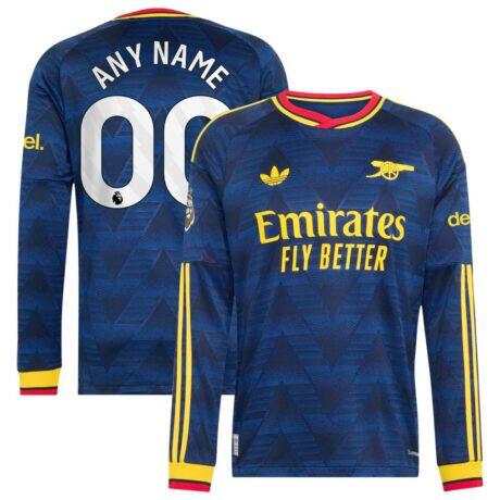 Arsenal adidas 2026/27 Away On-Field Authentic Custom Long Sleeve Jersey - Navy - Front View