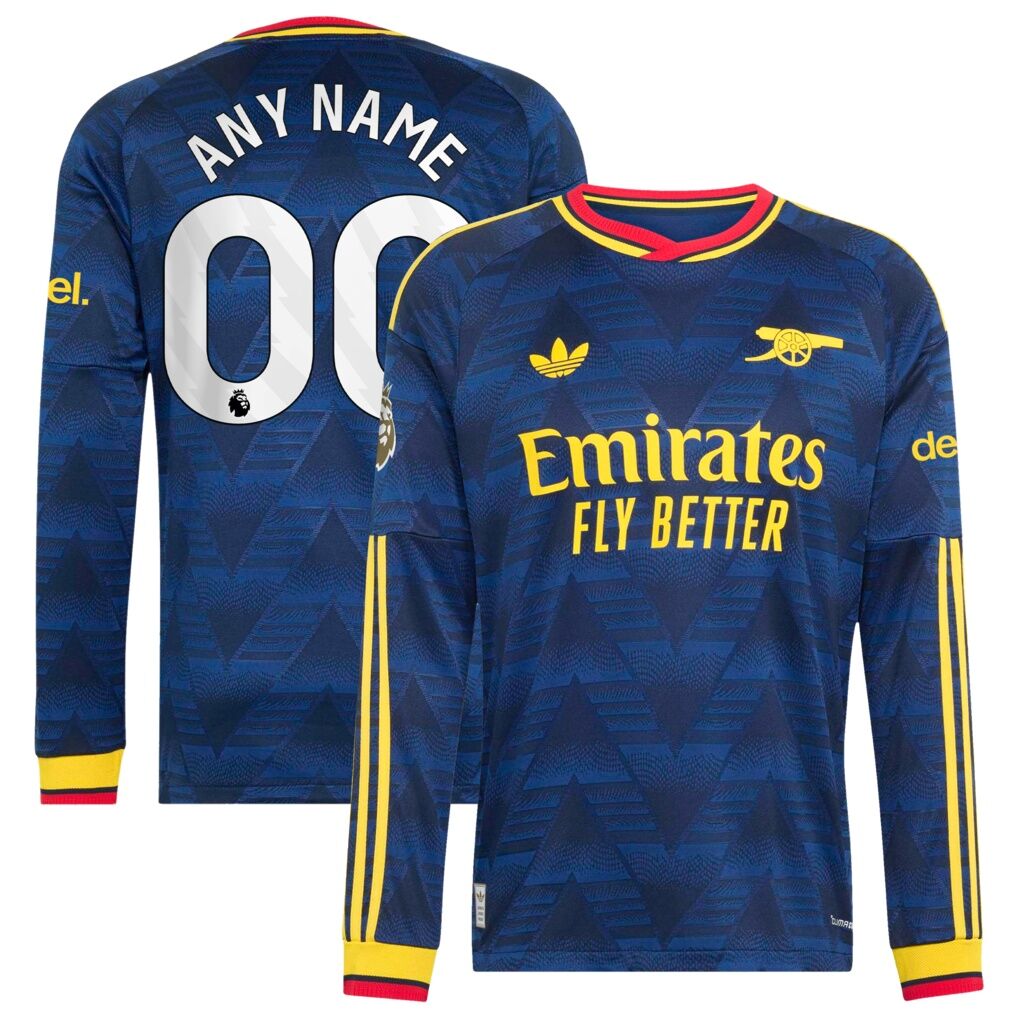 Arsenal adidas 2026/27 Away On-Field Authentic Custom Long Sleeve Jersey