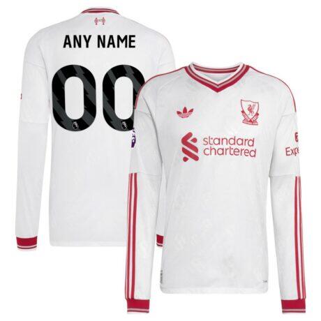 Liverpool adidas 2026/27 Away On-Field Authentic Custom Long Sleeve Jersey - White - Front View
