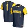 Michigan Wolverines GameDay Greats Unisex Lightweight Collegiate Softball Fashion Jersey - Navy - Front View