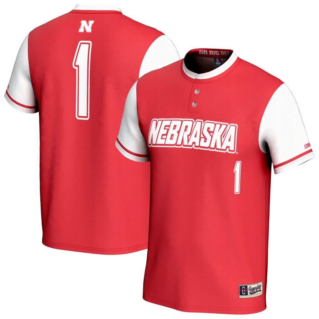 Nebraska Huskers GameDay Greats Unisex Lightweight Collegiate Softball Fashion Jersey - Scarlet