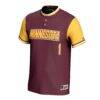 Minnesota Golden Gophers GameDay Greats Unisex Lightweight Collegiate Softball Fashion Jersey - - Side View