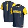 Michigan Wolverines GameDay Greats Youth Lightweight Collegiate Softball Fashion Jersey - Navy - Front View