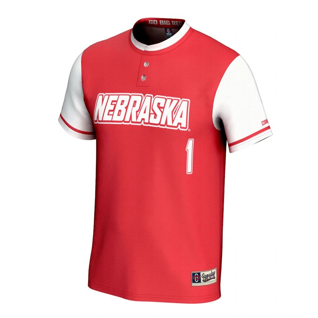 Nebraska Huskers GameDay Greats Youth Lightweight Collegiate Softball Fashion Jersey - Scarlet