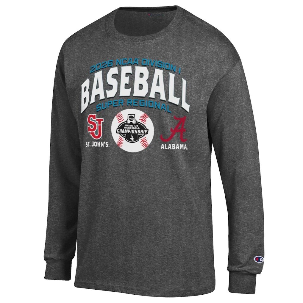 Alabama Crimson Tide vs. St. John's Red Storm Champion Unisex 2026 NCAA Baseball Super Regional Matchup Long Sleeve T-Shirt