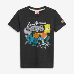 San Antonio Spurs x The Simpsons Homage Youth Tri-Blend T-Shirt - Charcoal - Front View