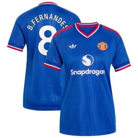 Bruno Fernandes Manchester United adidas Women's 2026/27 Away Replica Jersey - Royal - Front View