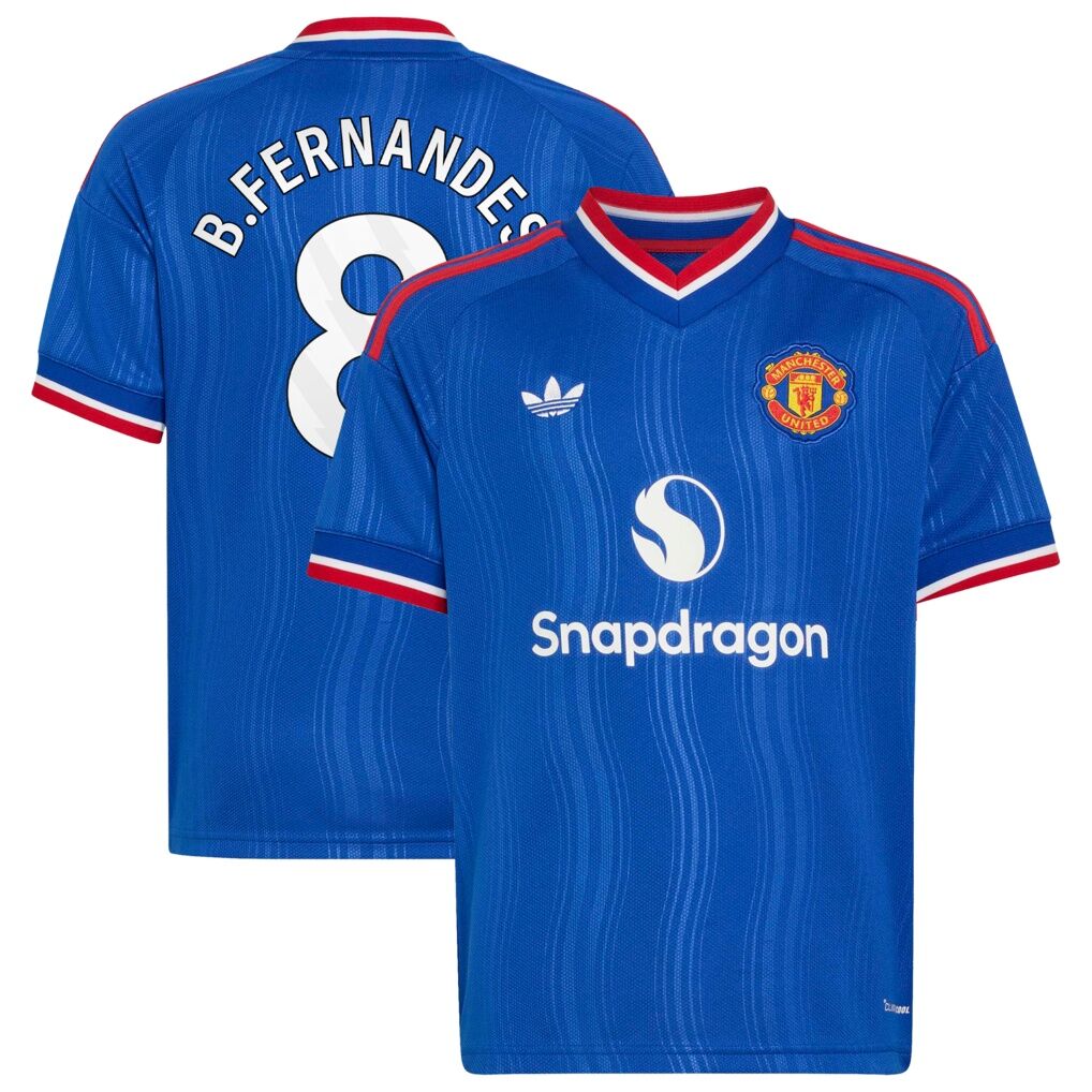 Bruno Fernandes Manchester United adidas Youth 2026/27 Away Replica Jersey - Royal