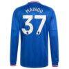 Kobbie Mainoo Manchester United adidas 2026/27 Away On-Field Authentic Long Sleeve Jersey - - Detail View
