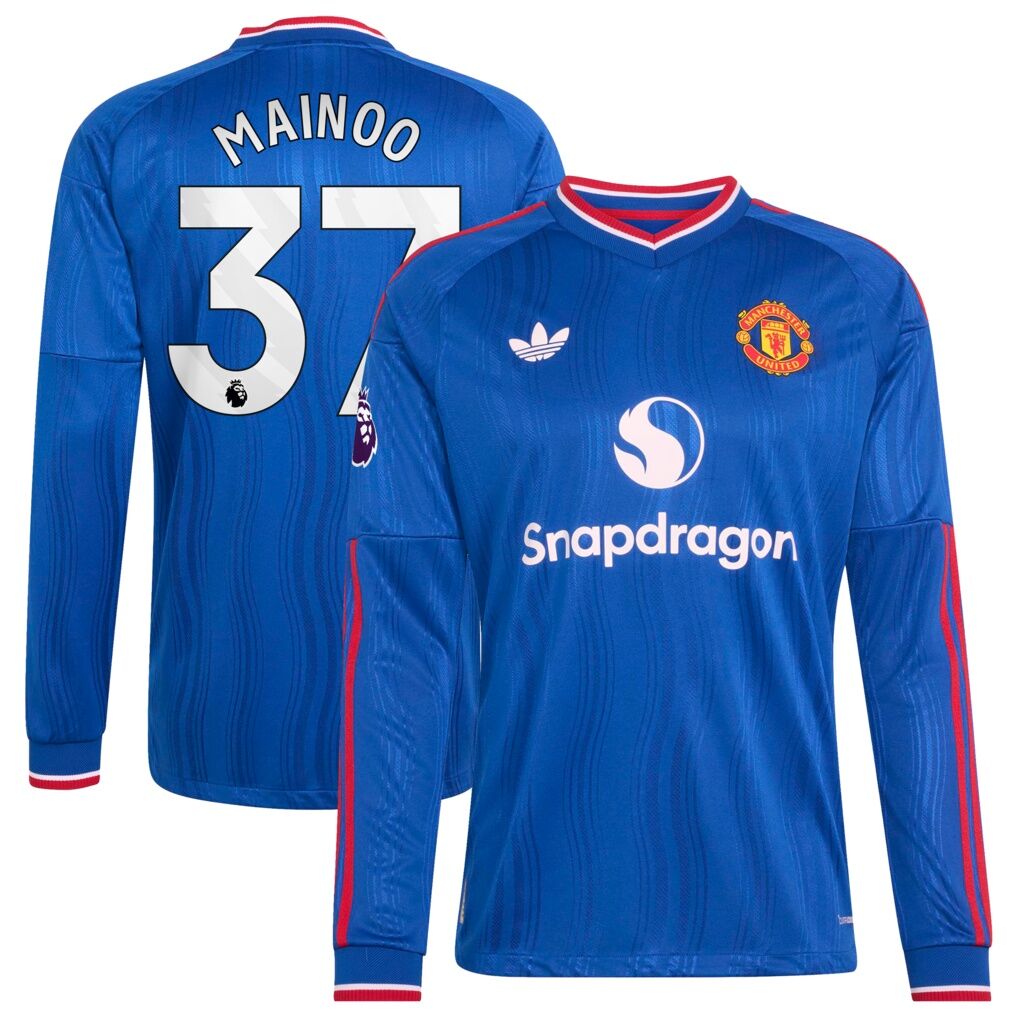 Kobbie Mainoo Manchester United adidas 2026/27 Away On-Field Authentic Long Sleeve Jersey - Royal