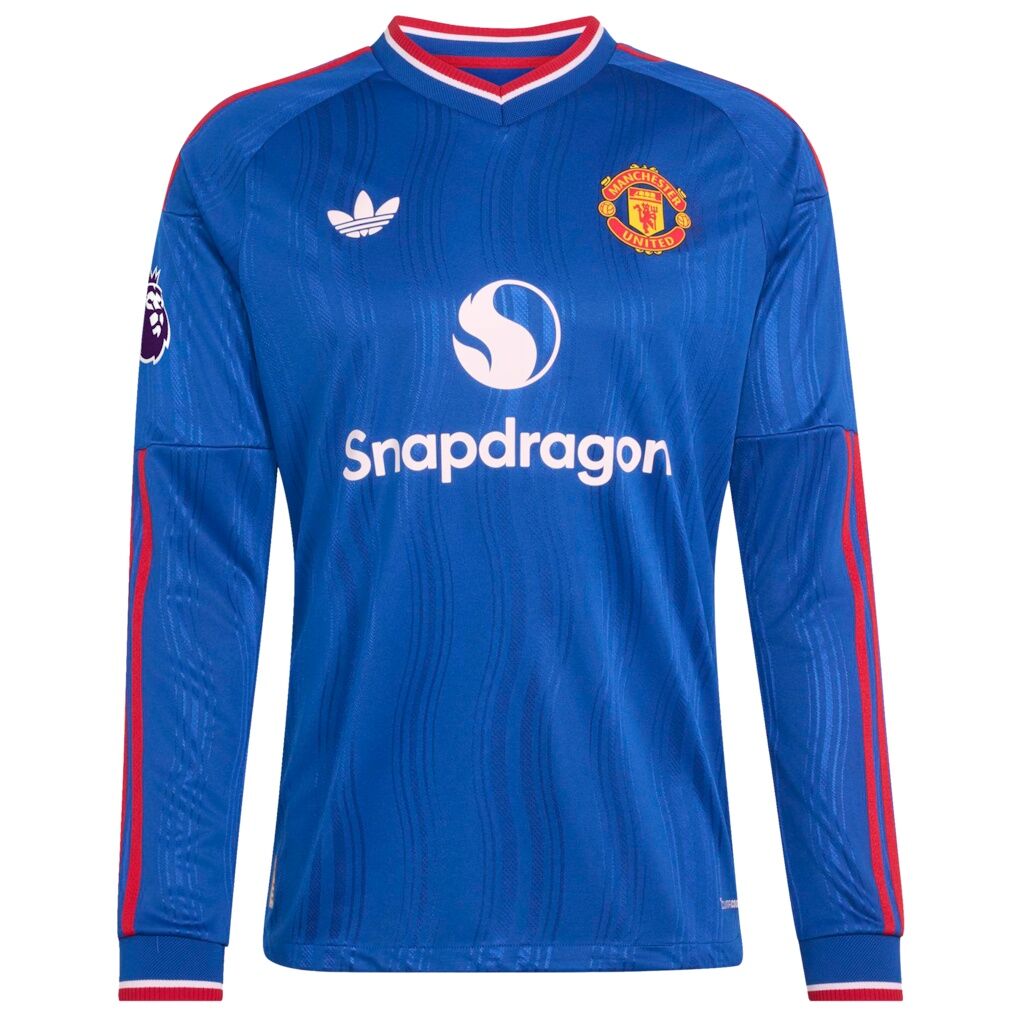 Kobbie Mainoo Manchester United adidas 2026/27 Away On-Field Authentic Long Sleeve Jersey - Royal