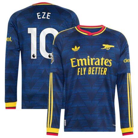 Eberechi Eze Arsenal adidas 2026/27 Away On-Field Authentic Long Sleeve Jersey - Navy - Front View