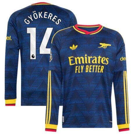 Viktor Gyökeres Arsenal adidas 2026/27 Away On-Field Authentic Long Sleeve Jersey - Navy - Front View