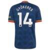 Viktor Gyökeres Arsenal adidas 2026/27 Away Replica Jersey - Navy - Detail View