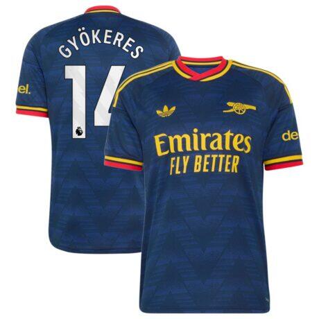 Viktor Gyökeres Arsenal adidas 2026/27 Away Replica Jersey - Navy - Front View