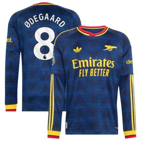 Martin Ødegaard Arsenal adidas 2026/27 Away On-Field Authentic Long Sleeve Jersey - Navy - Front View
