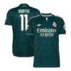 Rodrygo Real Madrid adidas 2026/27 Away On-Field Authentic Jersey - Green - Front View