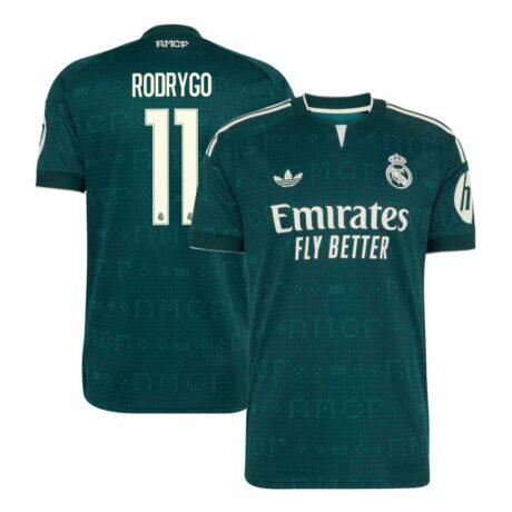 Rodrygo Real Madrid adidas 2026/27 Away Replica Jersey - Green - Front View