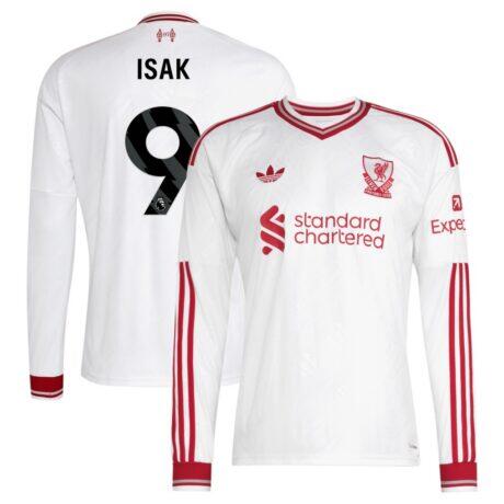 Alexander Isak Liverpool adidas 2026/27 Away Replica Long Sleeve Jersey - White - Front View