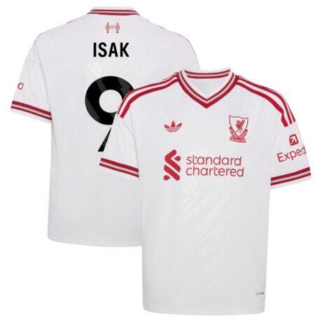 Alexander Isak Liverpool adidas Youth 2026/27 Away Replica Jersey - White - Front View