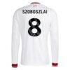 Dominik Szoboszlai Liverpool adidas 2026/27 Away Replica Long Sleeve Jersey - White - Detail View