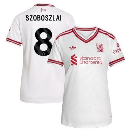 Dominik Szoboszlai Liverpool adidas Women's 2026/27 Away Replica Jersey - White - Front View