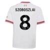 Dominik Szoboszlai Liverpool adidas Youth 2026/27 Away Replica Jersey - White - Detail View