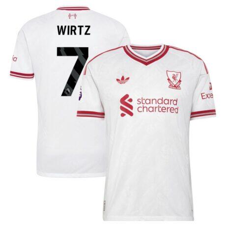 Florian Wirtz Liverpool adidas 2026/27 Away On-Field Authentic Jersey - White - Front View
