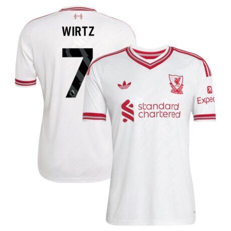 Florian Wirtz Liverpool adidas 2026/27 Away Replica Jersey - White - Front View