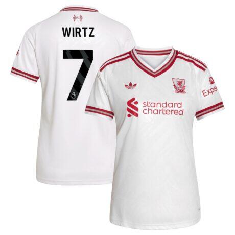 Florian Wirtz Liverpool adidas Women's 2026/27 Away Replica Jersey - White - Front View