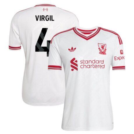 Virgil van Dijk Liverpool adidas 2026/27 Away Replica Jersey - White - Front View