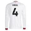 Virgil van Dijk Liverpool adidas 2026/27 Away Replica Long Sleeve Jersey - White - Detail View