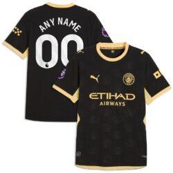 Manchester City Puma 2026/27 Away On-Field Authentic Custom Jersey - Black - Front View