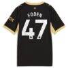 Phil Foden Manchester City Puma Youth 2026/27 Away Replica Jersey - Black - Detail View