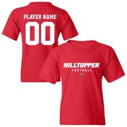 Western Kentucky Hilltoppers Youth NIL Pick-A-Player Football Shirsey T-Shirt - Red - Front View