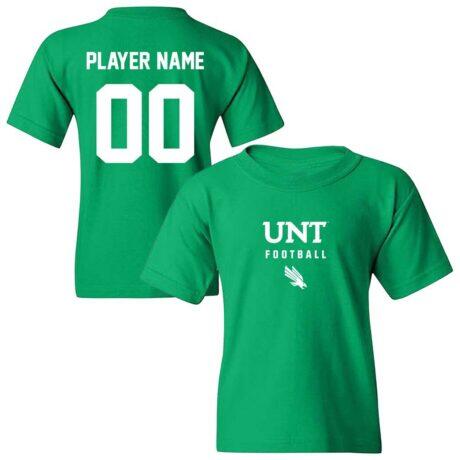 North Texas Mean Green Youth NIL Pick-A-Player Football Shirsey T-Shirt - - Front View