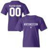 Northwestern Wildcats Youth NIL Pick-A-Player Football Shirsey T-Shirt - Purple - Front View